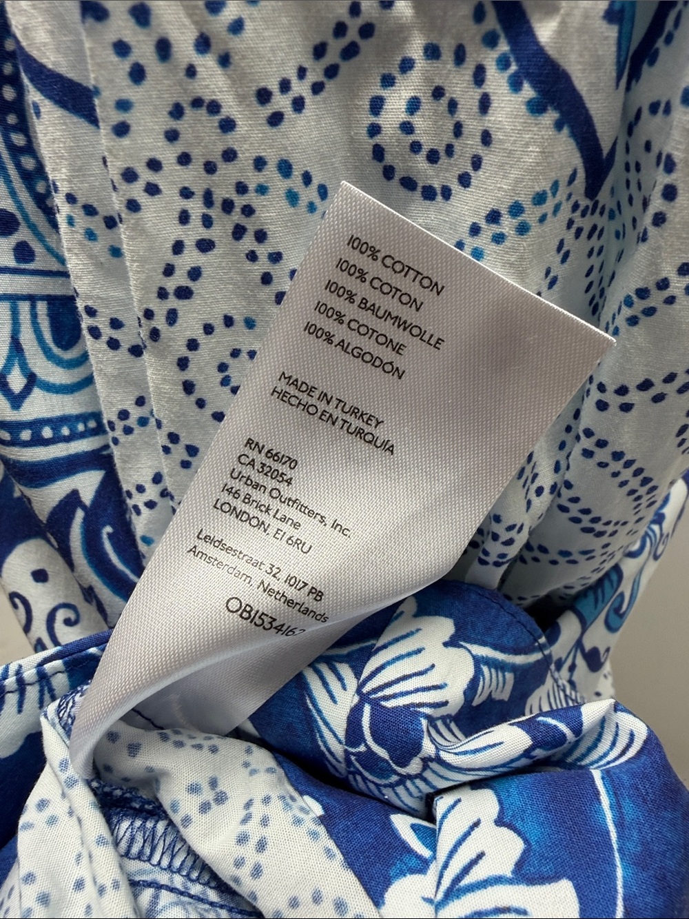 Anthropologie Dress Midi Printed V Neck Button Front Shirtdress Blue NWT Small - Picture 10 of 12